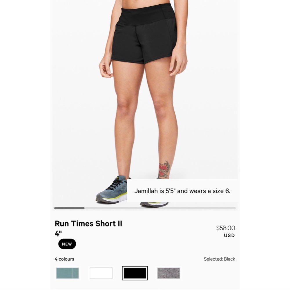Lululemon Run Time II 4” Shorts